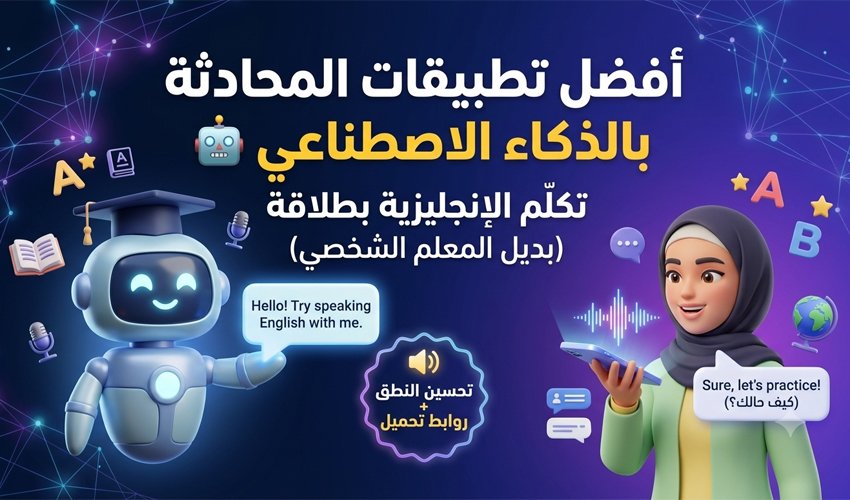 أفضل تطبيقات تعلم المحادثة باللغة الإنجليزية بالذكاء الاصطناعي مع معلم افتراضي